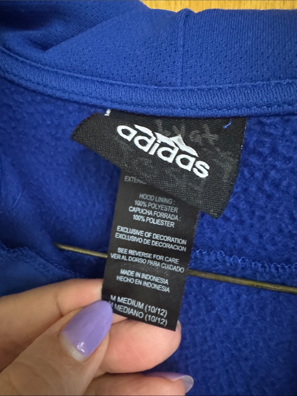 adidas Kids Royal Blue NY Knicks Half-Zip Hoodie - Boys M 10/12 - Picture 3 of 6
